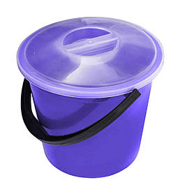 Відро пластикове 4.5 літрів харчове з кришкою лаванда Ø 21.5 см h=18.5 см (Полімерагро)