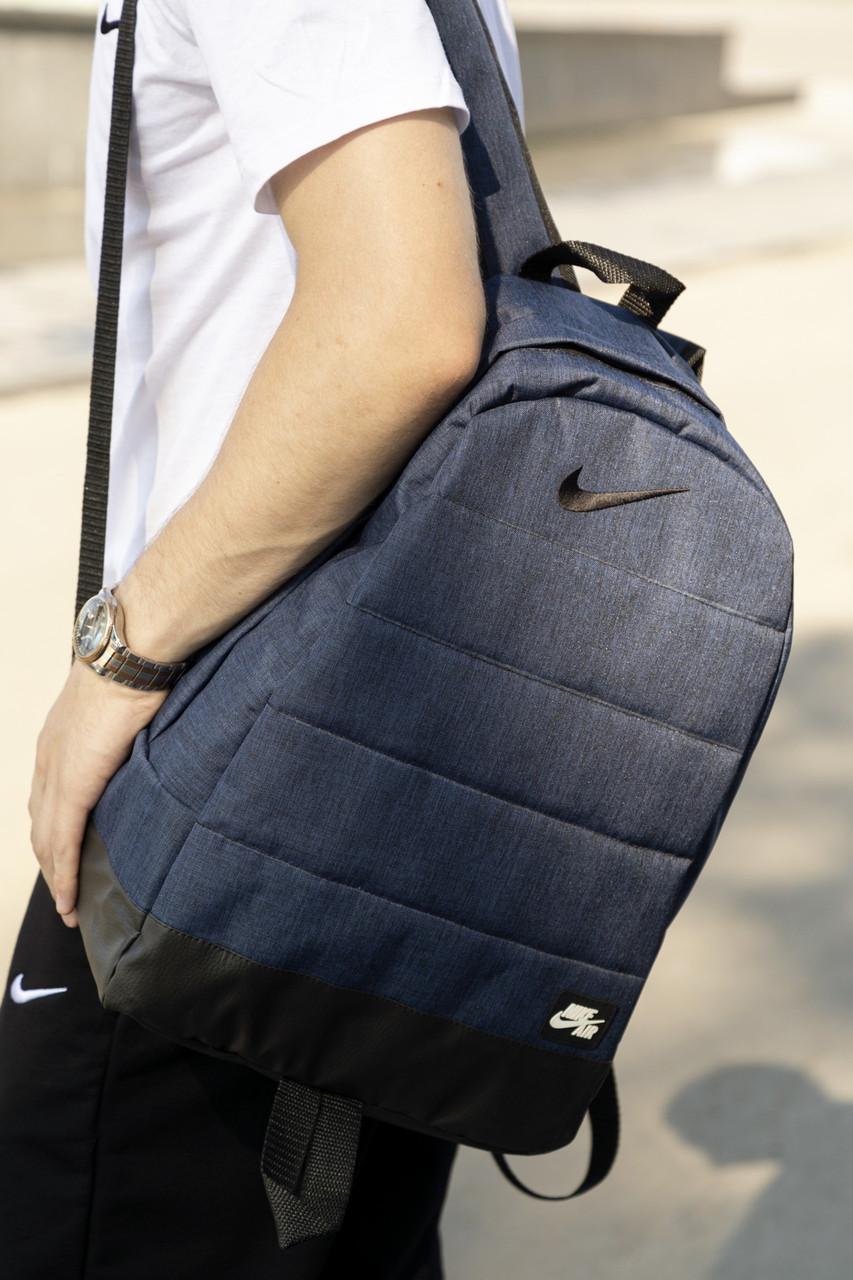 Рюкзак чоловічий жіночий міський спортивний Nike air синій меланж портфель шкільний молодіжний найк сумка