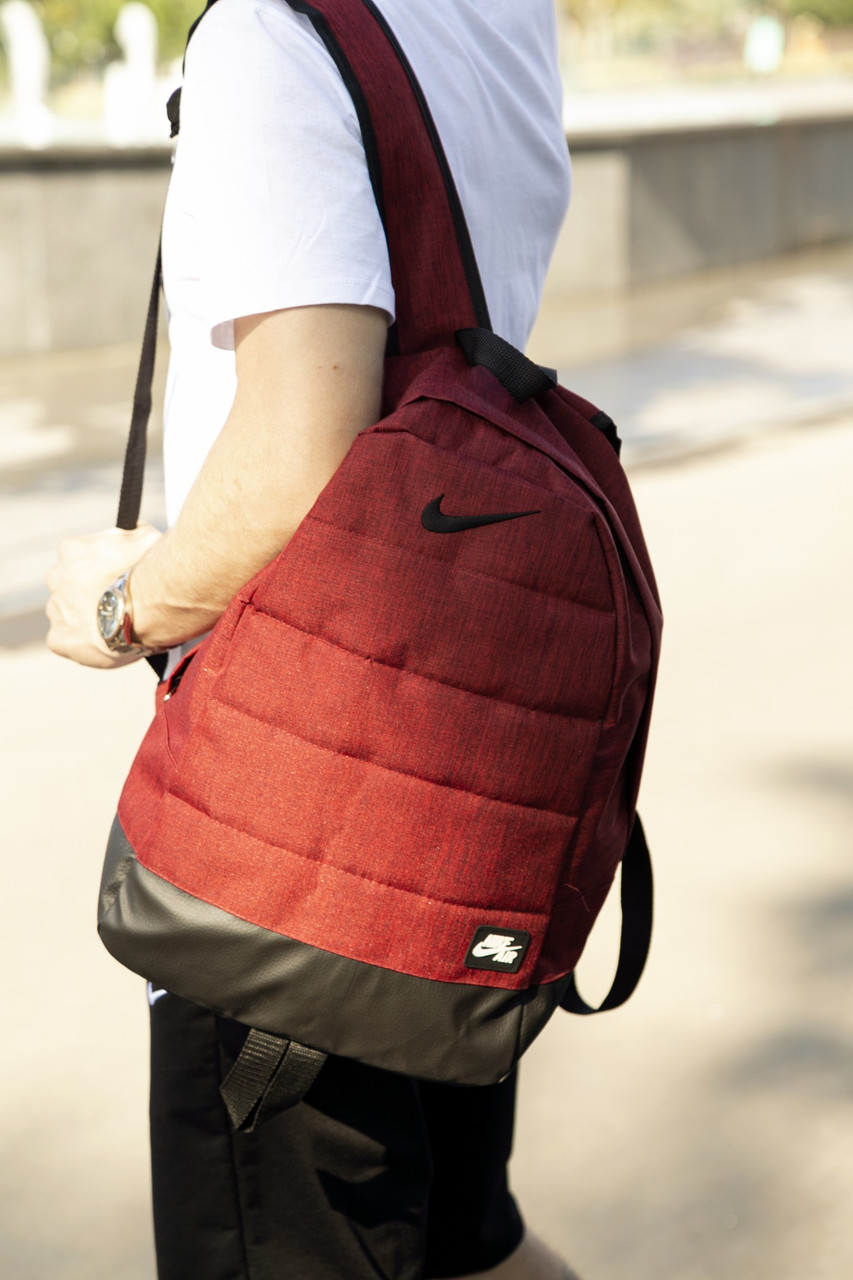 Рюкзак чоловічий жіночий міський спортивний Nike Air червоний меланж Портфель шкільний молодіжний Найк Сумка