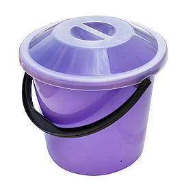 Відро пластикове 5 літрів харчове з кришкою лаванда Ø 23 см h=20 см (ПолімерАгро)