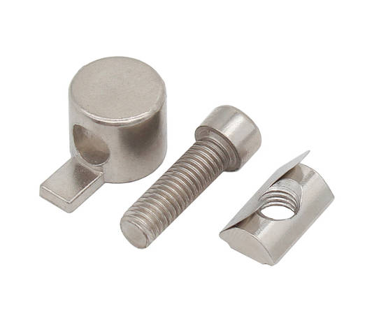 Вбудований роз'єм до профілю серії 40 + сухар пазовий з фіксатором М8 + гвинт М8 (комплект), фото 1