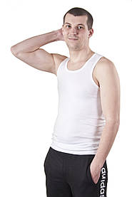 Чоловіча майка рібана з бавовни Bono 100102 біла, розмір 46 S