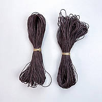 Вощеный шнур капучино 1 мм 70м хлопковый, основа для украшений, макраме, коричневая нитка