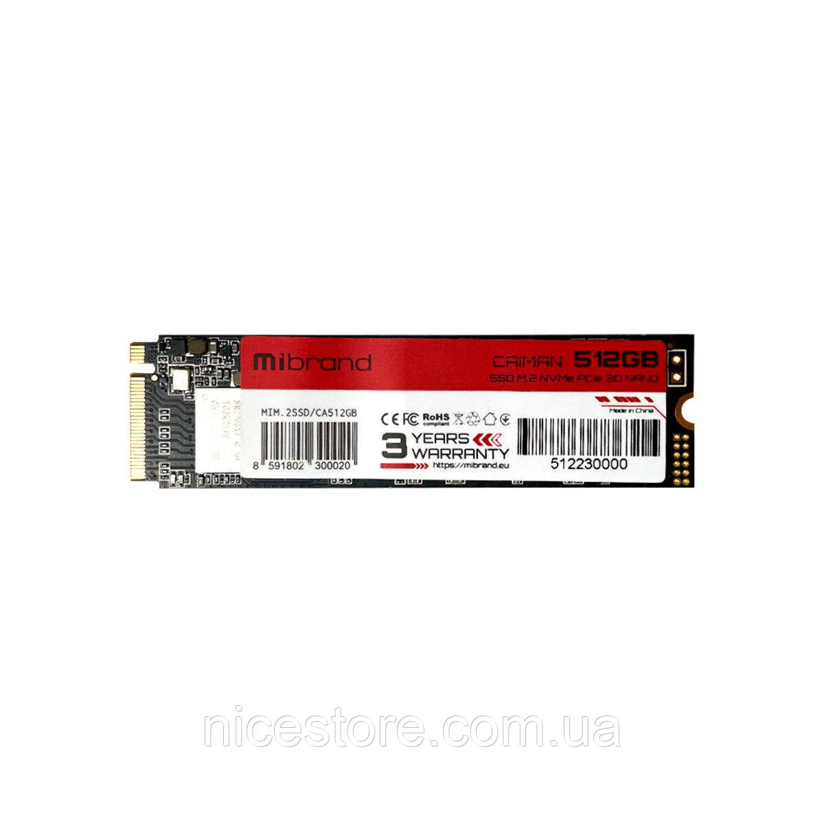 Накопичувач SSD M.2 Mibrand Caiman 512GB NVMe 2280 PCIe 3.0 3D NAND