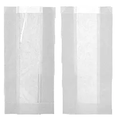Паперовий пакет з прозорою вставкою білий 240х120х50/40 мм