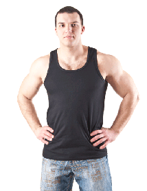 Чоловіча майка борцовка 100% бавовна Bono 000101 чорна (розміри 46,50,54)