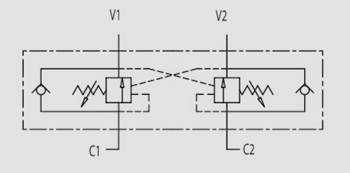 Гідросхема клапана VBCD 3/8" DE/FL