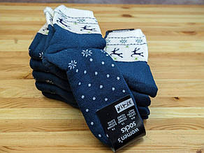 10 пар Зимові махрові жіночі шкарпетки Women's soks (розмір 37-41) сині