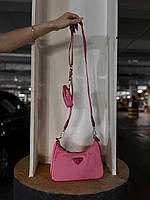 Женский сумка из нейлона Prada / Прада на плечо сумочка женская кожаная стильная брендовая