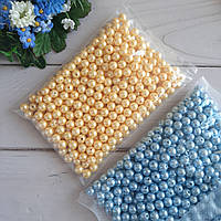 Перли світло-жовтий штучний. 8 мм. Вага 10 грамів