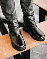 Мужские ботинки угги кожаные черные UGG Legessy