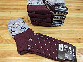 10 пар Зимові махрові жіночі шкарпетки Women's soks (розмір 37-41) бордові