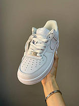 БІЛІ кросівки Nike air force 1 чоловічі унісекс нафк аір форс шкіряні глибокі на високій подошві жіночі чоловічі, фото 5