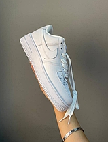 БІЛІ кросівки Nike air force 1 чоловічі унісекс нафк аір форс шкіряні глибокі на високій подошві жіночі чоловічі, фото 6