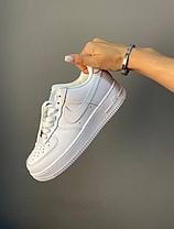 БІЛІ кросівки Nike air force 1 чоловічі унісекс нафк аір форс шкіряні глибокі на високій подошві жіночі чоловічі, фото 3