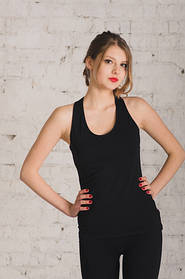 Жіноча майка борцовка з бавовни Bono 950101 чорна, розмір 46 M