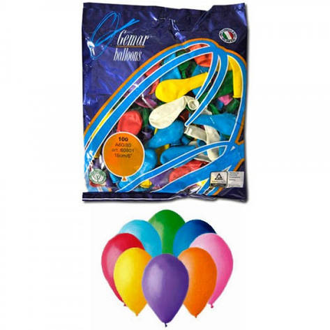 Воздушные шары 16 см пастель с рисунком ассорти Gemar 60801, фото 2