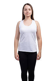 Жіноча майка борцовка з бавовни Bono 950102 біла (розміри 42-52)