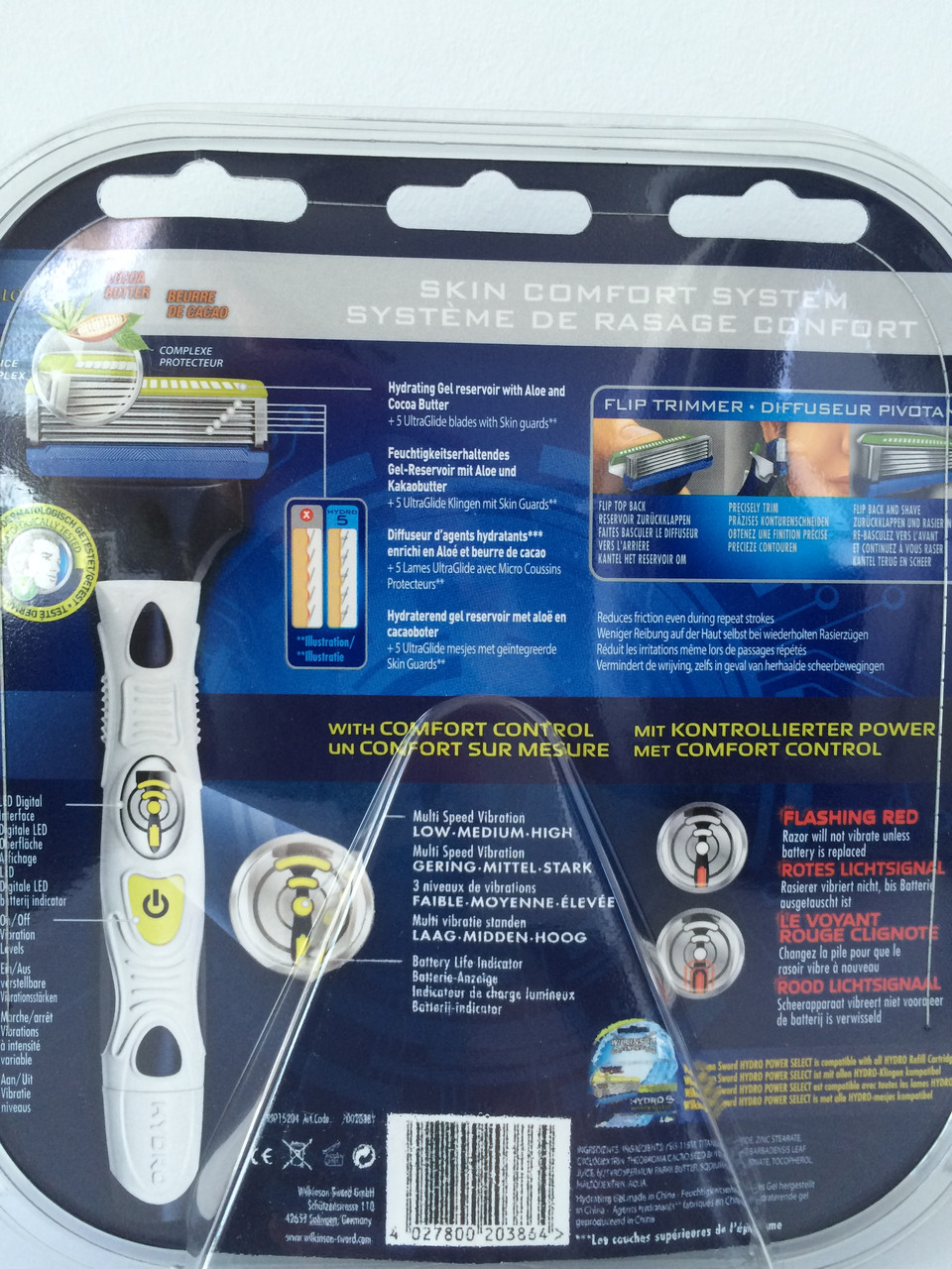 Набор для бритья мужской Wilkinson Sword Hydro 5 Power (Шик Вилкинсон Павер станок + 5 катриджей + батарейка) - фото 5 - id-p329522762