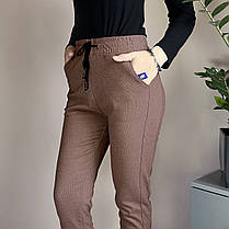 Штани жіночі зимові з начосом зі щільного трикотажу Теракотовий XL, фото 3