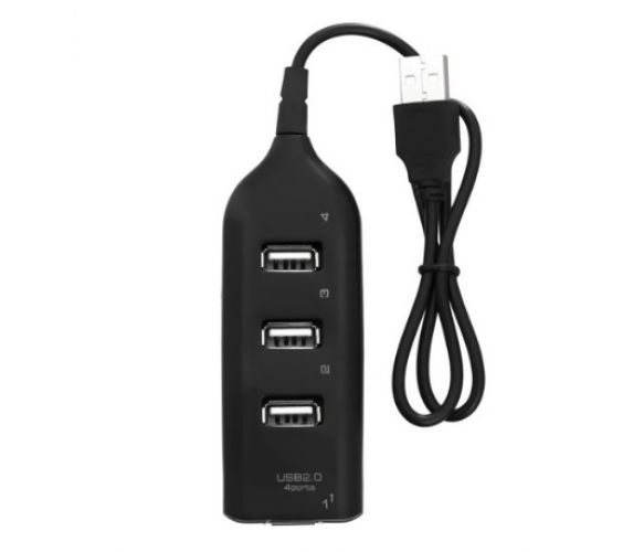 (DL UA) USB HUB 4 порта (USB2.0/1m/F)- чорний