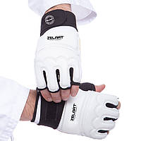 Перчатки для тхэквондо с фиксатором запястья Zelart 2310-W размер S White-Black