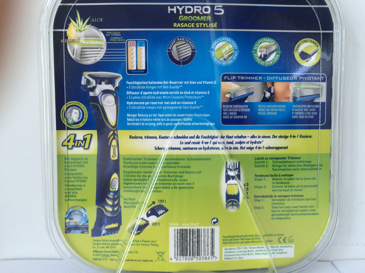 Набор для бритья мужской Wilkinson Sсhick Hydro 5 Groomer (Шик Вилкинсон Грумер тример + 5 катриджей) Германия - фото 5 - id-p330902167