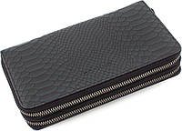 Чёрно-болотный кожаный клатч на два отделения Marco Coverna 086-5902 Blackgr Отличное качество