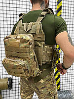 Тактический рюкзак штурмовой Штурмовой рюкзак для плитоноски на крепление Molle Рюкзак камуфляжный