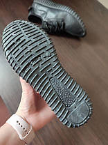 ЗНИЖКА! Літні кросівки Yeezy Boost чорні чоловічі екокожа із буст, фото 6