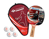 Набор для настольного тенниса с чехлом DONIC Persson Level 600 (1 ракетка, 4 мяча)