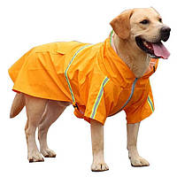 Дощовик для великих собак з капюшоном світловідбиваючий унісекс 5XL Жовтий