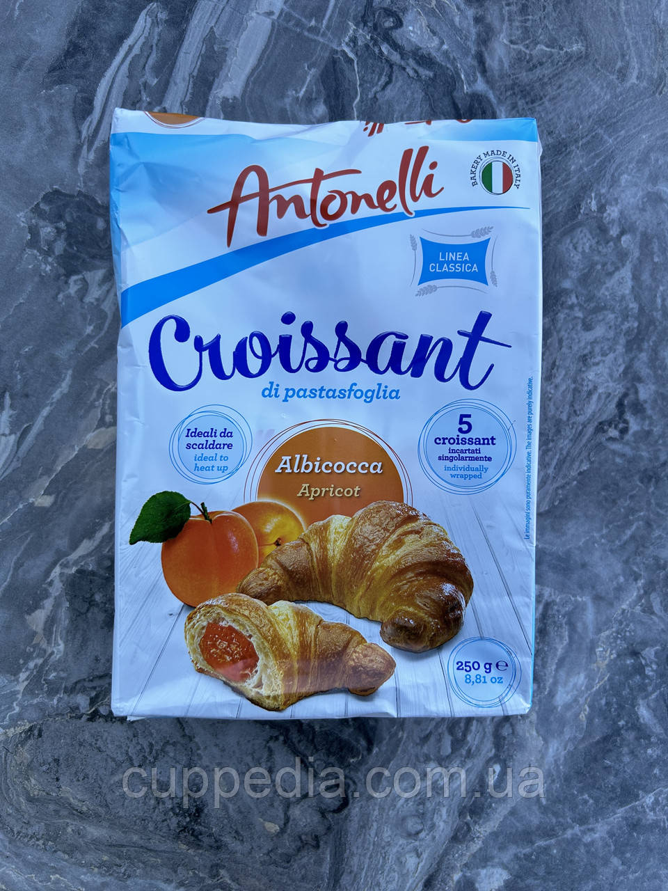 Круасани Antonelli з абрикосовим джемом 250 грм, фото 1