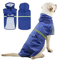 Дощовик для маленьких та середніх собак з капюшоном унісекс М Синій
