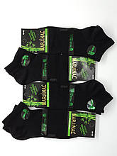 Чоловічі короткі шкарпетки Marjinal бамбук,тонкі однотонні ароматизовані, спорт подвійня пятка, розмір 40-45 12 пар/уп. чорні