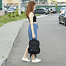 Стильний чорний жіночий рюкзак URBAN тканинний з 9 відділеннями на 13л., фото 7