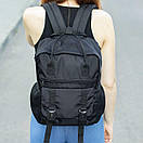 Стильний чорний жіночий рюкзак URBAN тканинний з 9 відділеннями на 13л., фото 5