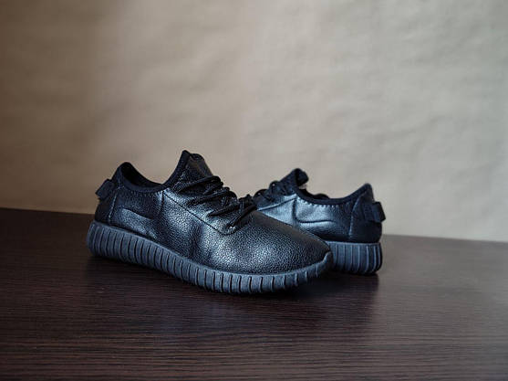 ЗНИЖКА! 40р (25 см) Літні кросівки Yeezy Boost чорні чоловічі екокожа із буст, фото 5