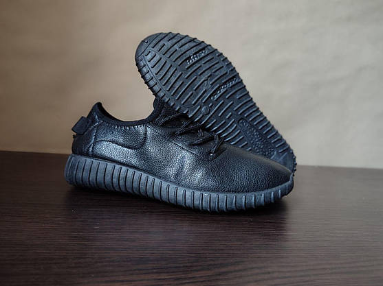 ЗНИЖКА! 40р (25 см) Літні кросівки Yeezy Boost чорні чоловічі екокожа із буст, фото 6