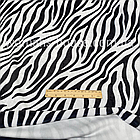 Тканина велюр Плюш (спорт) принт друкований Зебра чорний із біло молочним, фото 2