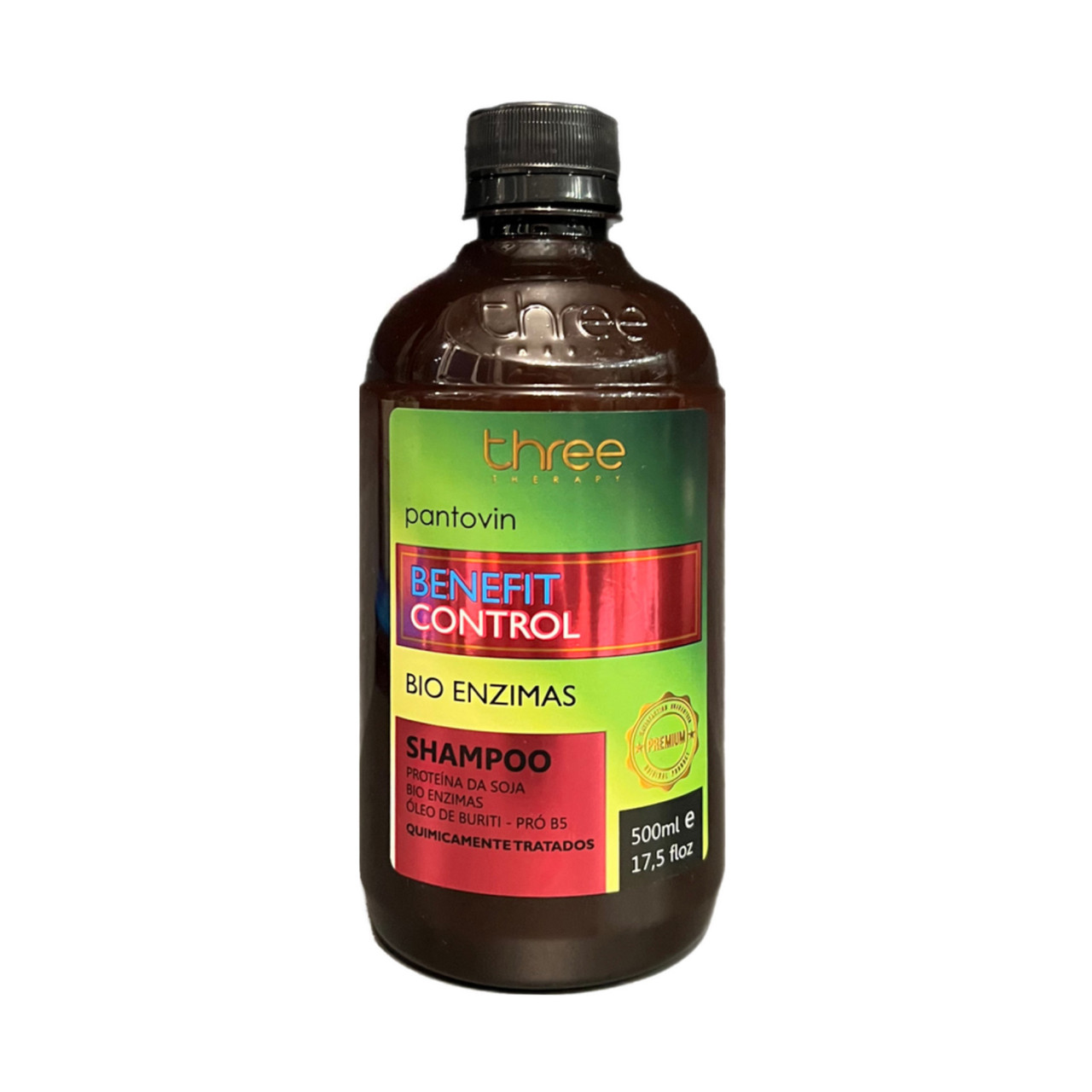 Шампунь з біоензимами для дуже пошкодженого волосся,Three Therapy, Benefit Control Shampoo, 500ml