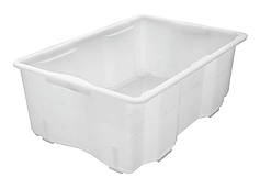 Ящик пластиковий на 35 літрів харчовий білий 57*40*22 см (Юніпласт)