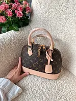 Женская сумочка, клатч отличное качество LV Alma Brown/Beige 30х20х12