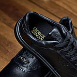 Шкіряні кеди чоловічі осінь весна, чорні класичні кеди під джинси з натуральної шкіри взуття *Ма-154 ч/ч*, фото 3