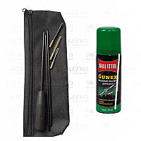 Набір для чищення АК-47 7.62 мм (сталевий вонорований шомпол 2 йоржа вишер в чохлі) + Gunex 50 ml spray