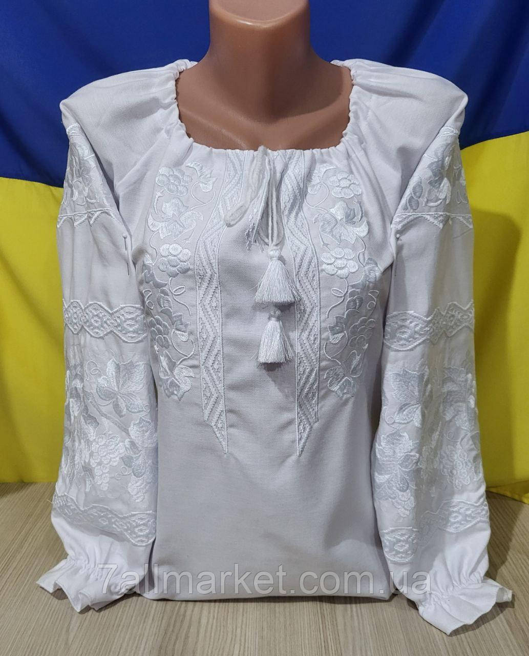 Блузка жіноча лляна з вишивкою розмір XL-2XL "VYSHYVANKA" купити недорого від прямого постачальника