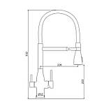 Змішувач для кухні GAPPO G4399-76 з підключенням фільтра питної води, з фіксатором, чорний, фото 6