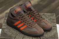 Мужские кроссовки Adidas Spezial Brown Orange (коричневые) легкие спортивные кеды на полиуретане И1332