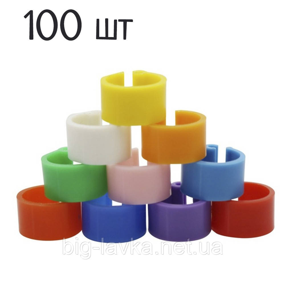 Кільця для голубів та іншого птаха маркувальні 8 мм 100 шт 100 шт Різноцвіт, фото 1