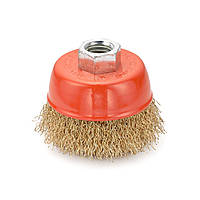 Щітка чашка для УШМ (65мм, кручений латунований дріт) Sturm 5240101